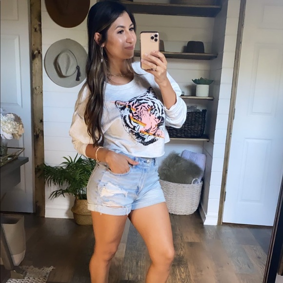 Vintage Graphic Tiger Cropped Sweatshirt - Picture 3 of 9